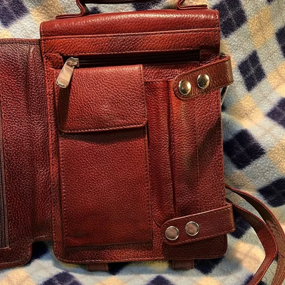 COPY - Leather Classic Brown Sling Bag For Men - Picture 5 of 10